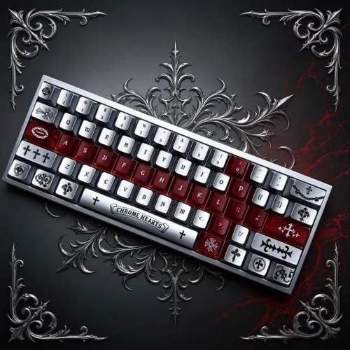 IMG_7534 Chrome Cross Sword Custom Metal Keycaps