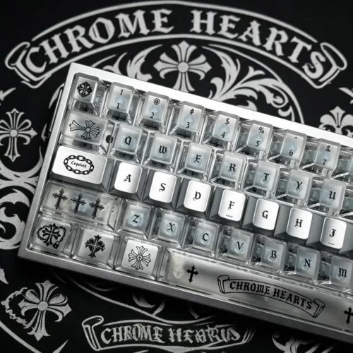IMG_7540 Chrome Cross Sword Custom Metal Keycaps