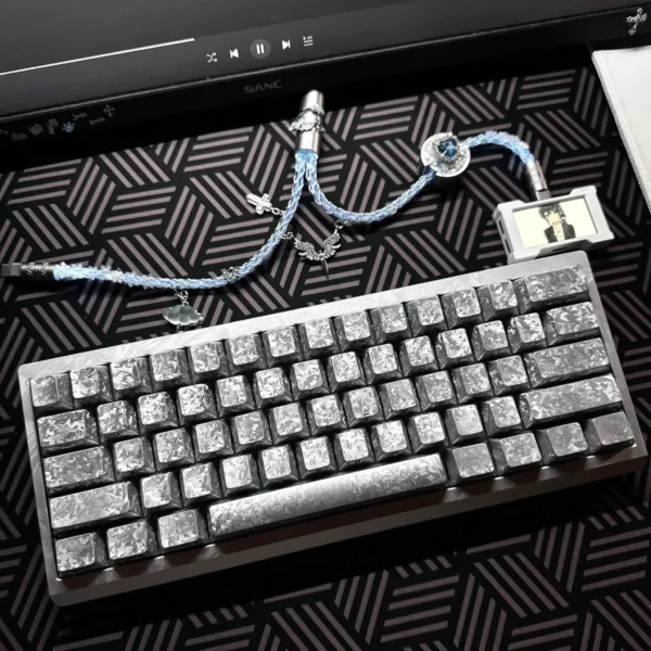 Gradient clear (6) Glacier Crack Fiber Keycaps